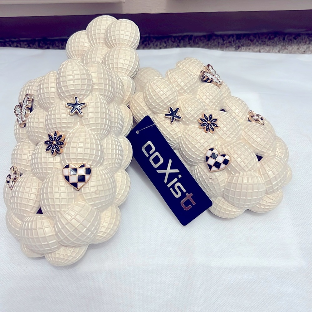 CoXist-Bubble Slides w/ Designer Inspired Charms-Sz 9-NWT